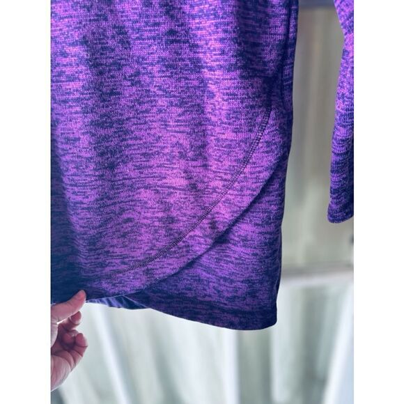 Lands’ End Women’s Size XS Heathered Purple Cowl Neck Fleece Pullover Sweater - Picture 5 of 13